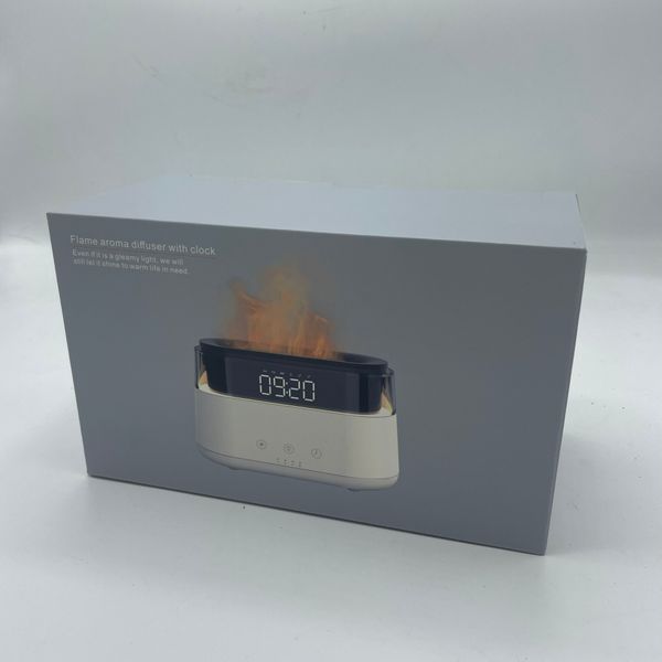 Difusor Moderno con  Reloj Led - USB-C - Efecto Llama