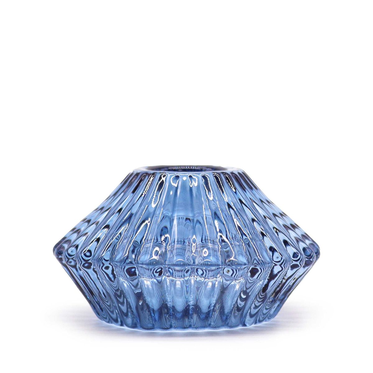 Castiçal reversível com desenho de flor para jantar / vela de chá - Azul