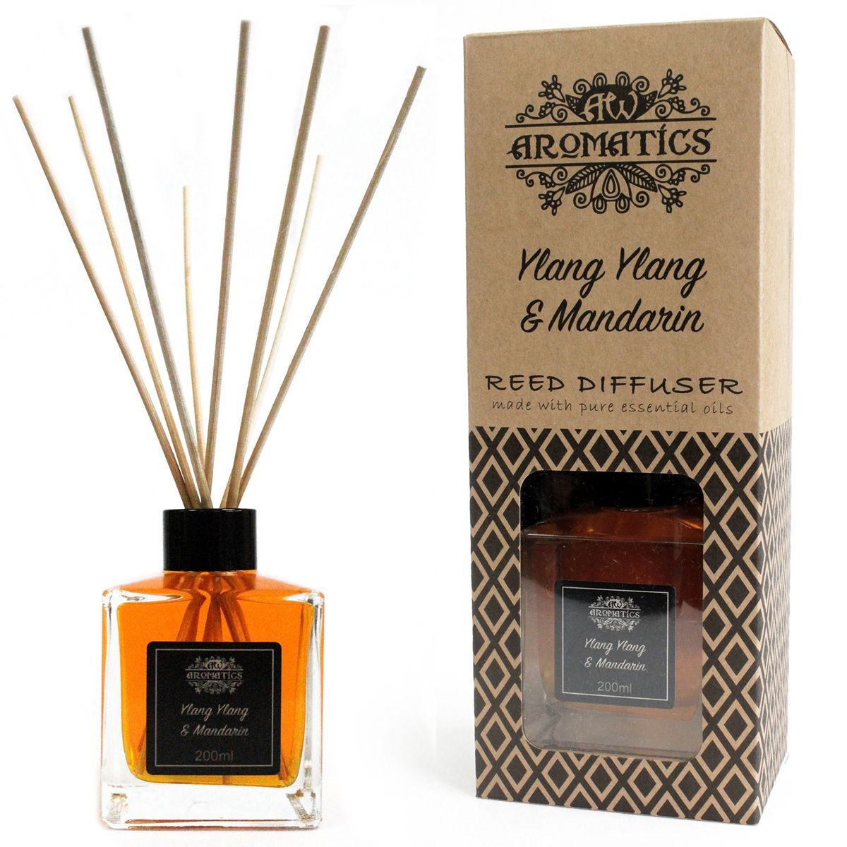 Difusor de varetas com óleos essenciais - Ylang Ylang e tangerina