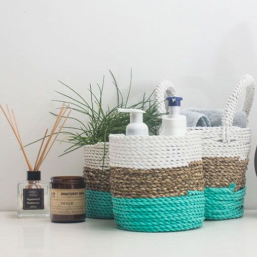 Ensemble de Paniers en Jonc de Mer - Blanc Naturel