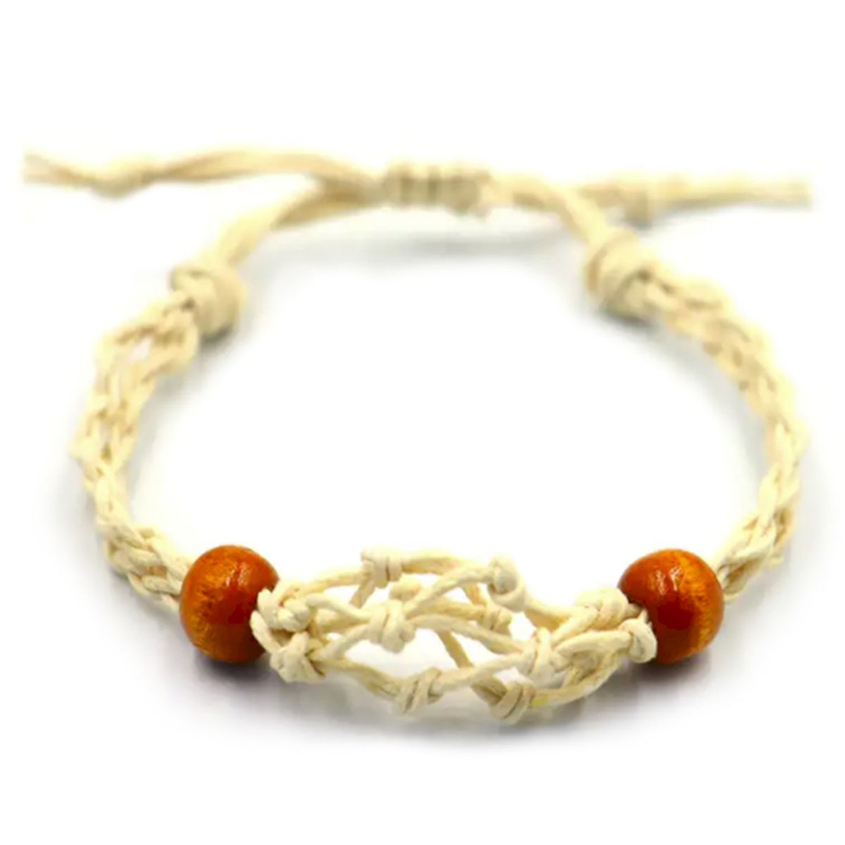 Pulseira de macramé para pedras preciosas 20-28 cm - Natural