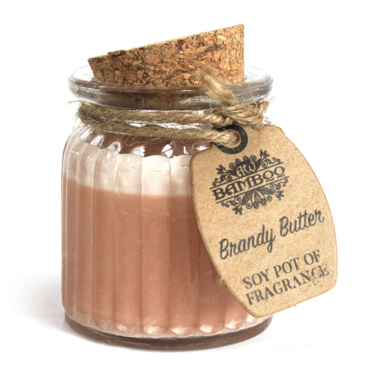 Vela de cera de soja em frasco - Manteiga e Brandy