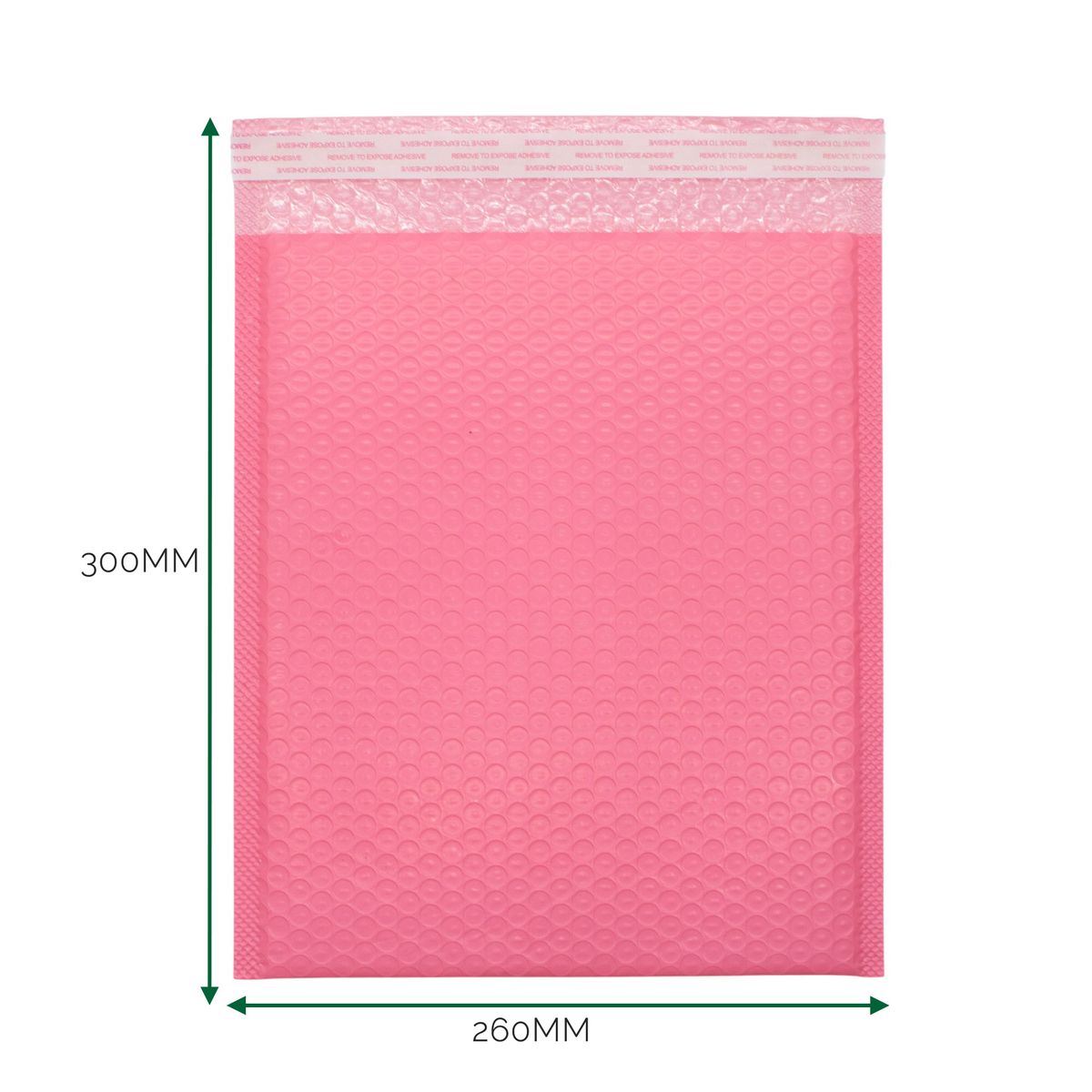 Envelope de bolhas de polietileno rosa (260x300+40 mm)