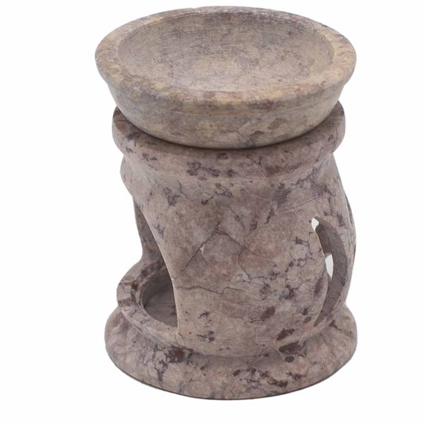Petit Brûleur à Huile en Stéatite 8cm - Pentagone à Trois Lunes
