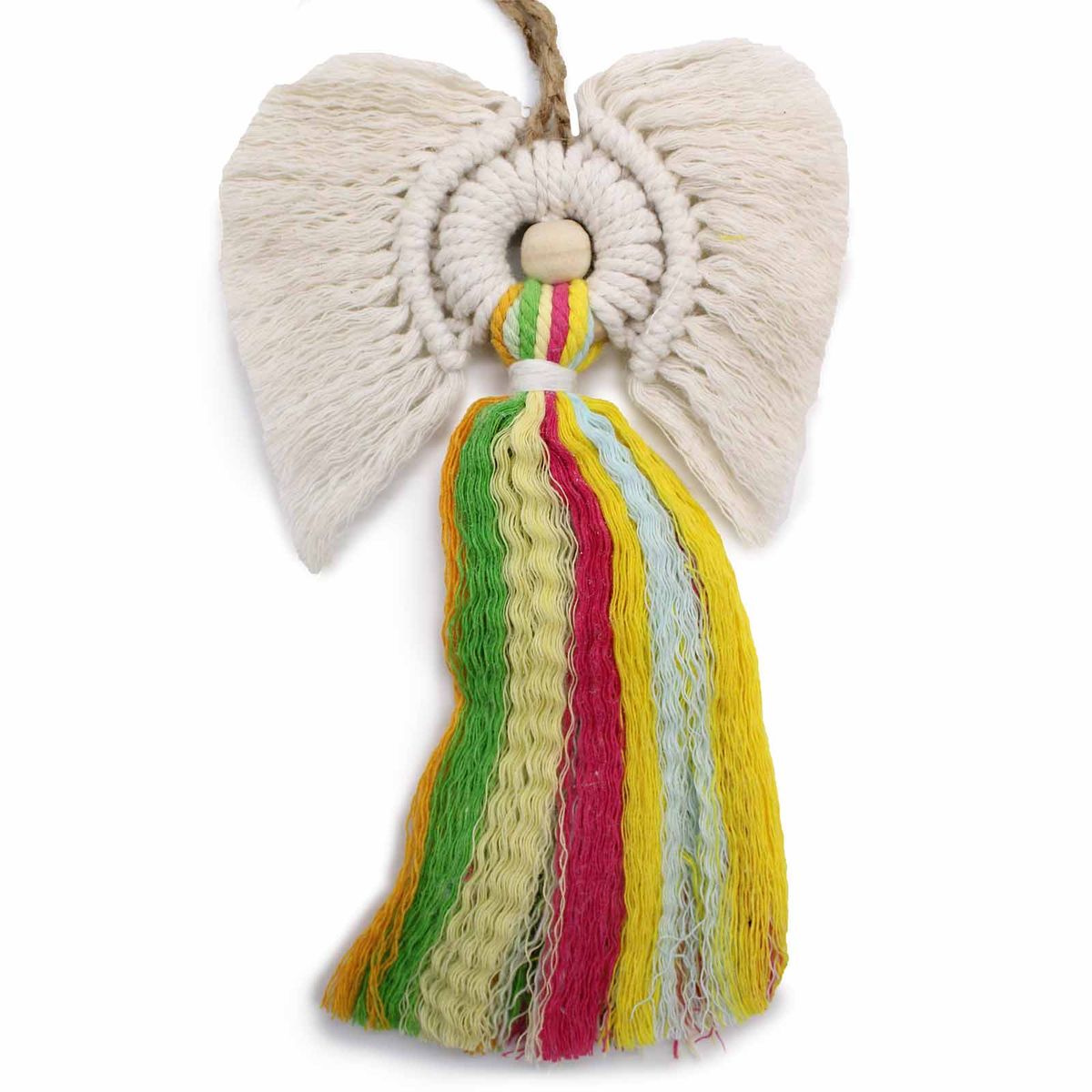 Macrame Anjo - Arco-íris