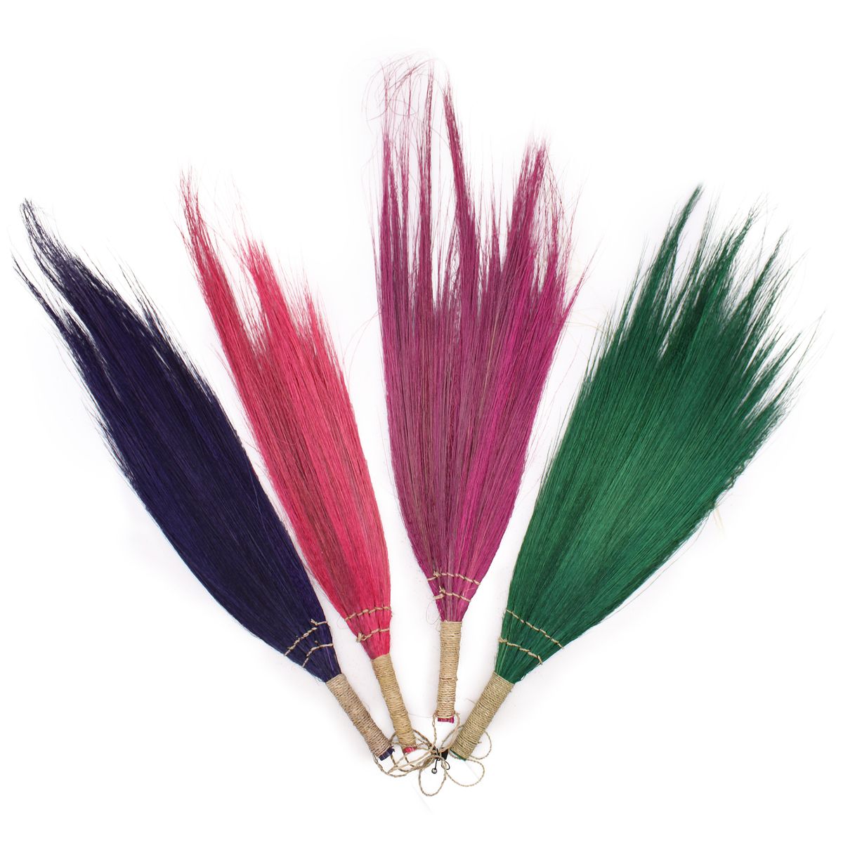 Conjunto 4 - Vassoura longa de Pampas - Cores Vivas