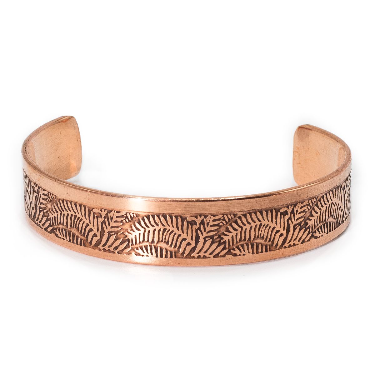 Pulseiras de cobre maciço com gravações de afirmações (sortidas)