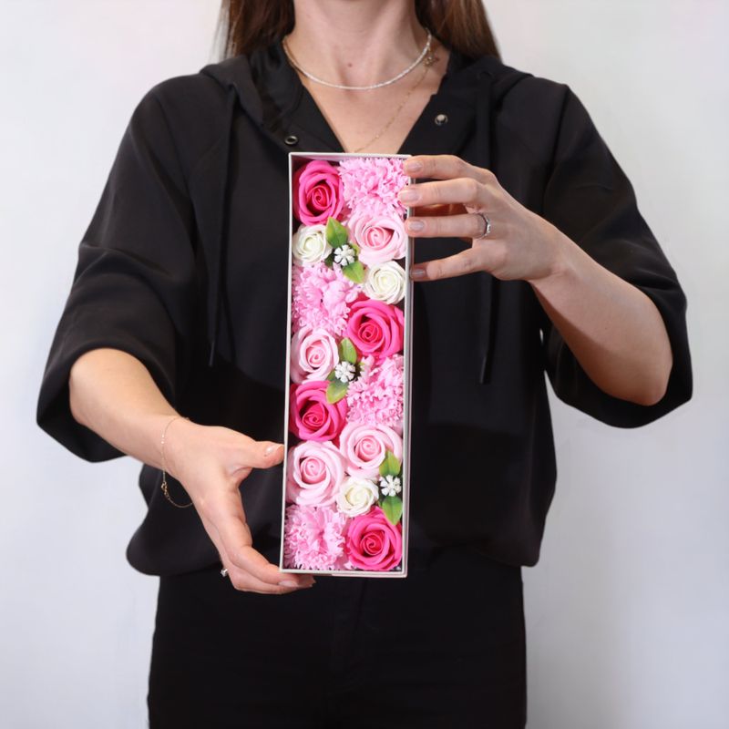 Boîte Longue - Naissance - Roses