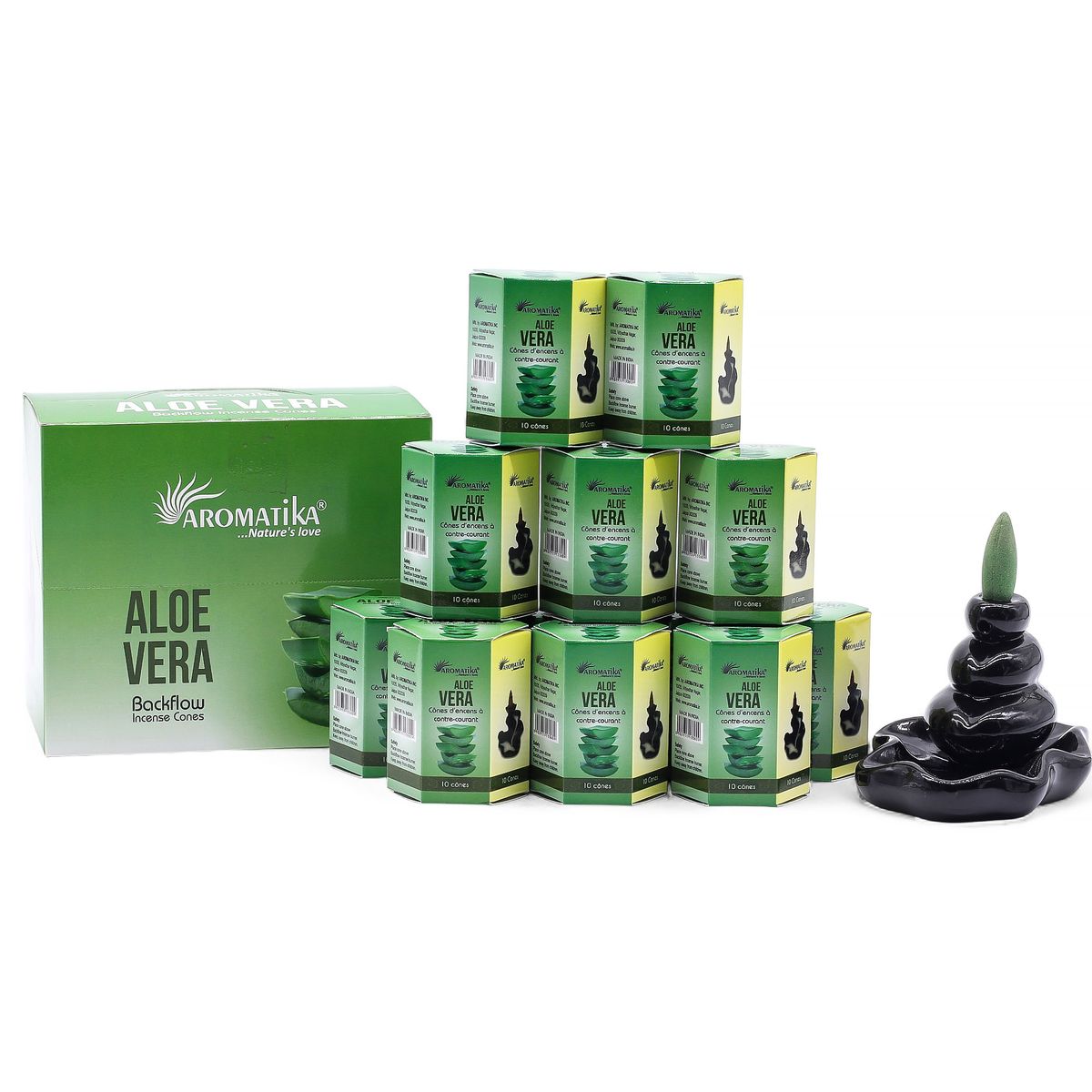 Pacote de 10 incensos Masala Refluxo - Aloé vera