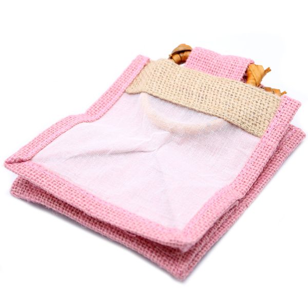 Pure Jute and Cotton Window Gift Bag  - One Jar Rose