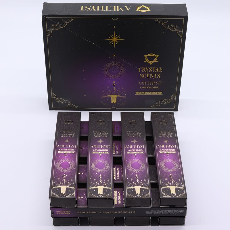 Encens & Cristaux Améthyste - Coffret Lavande