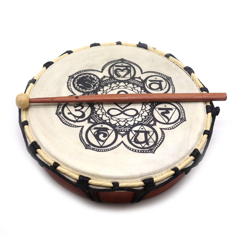 Chakra Shamanic Drum with Stick - 25cm Diameter