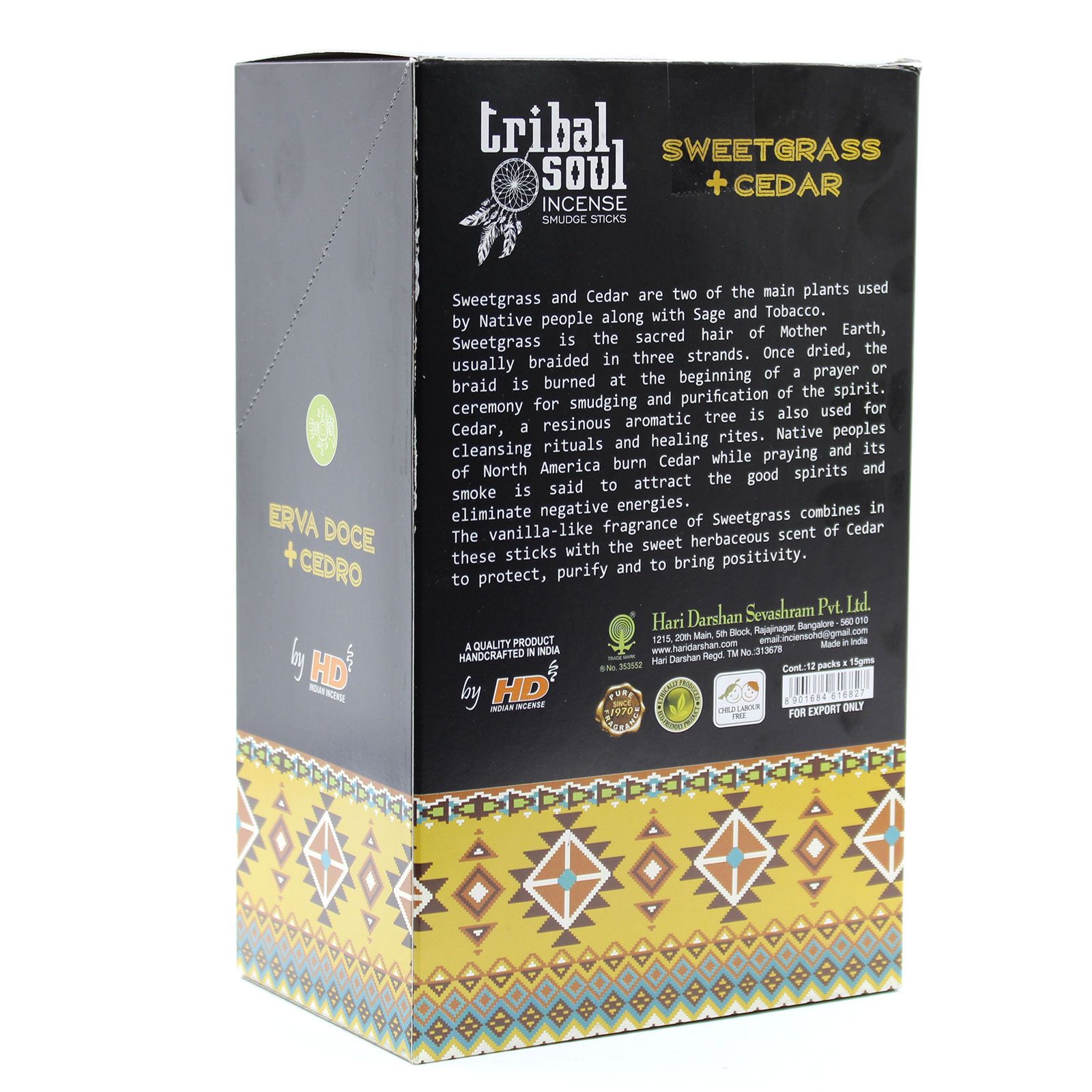 Bețișoare Parfumate Tribal - Iarbă Dulce + Cedru