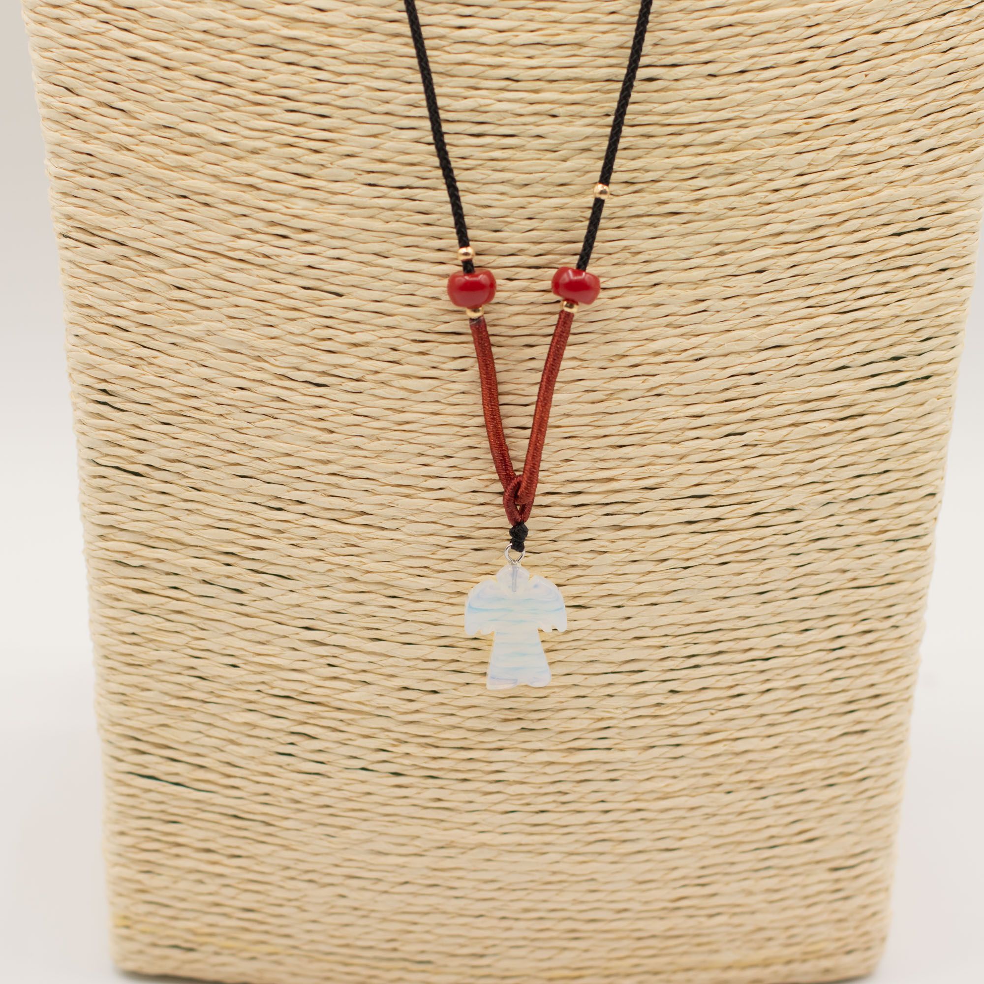 Cord Necklace Gemstone Pendant - Opalite Angel