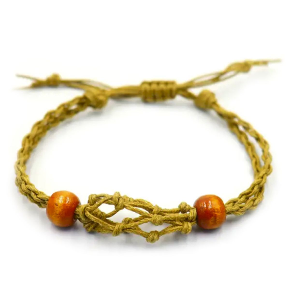 Pulseira de macramé para pedras preciosas 20-28 cm - Areia