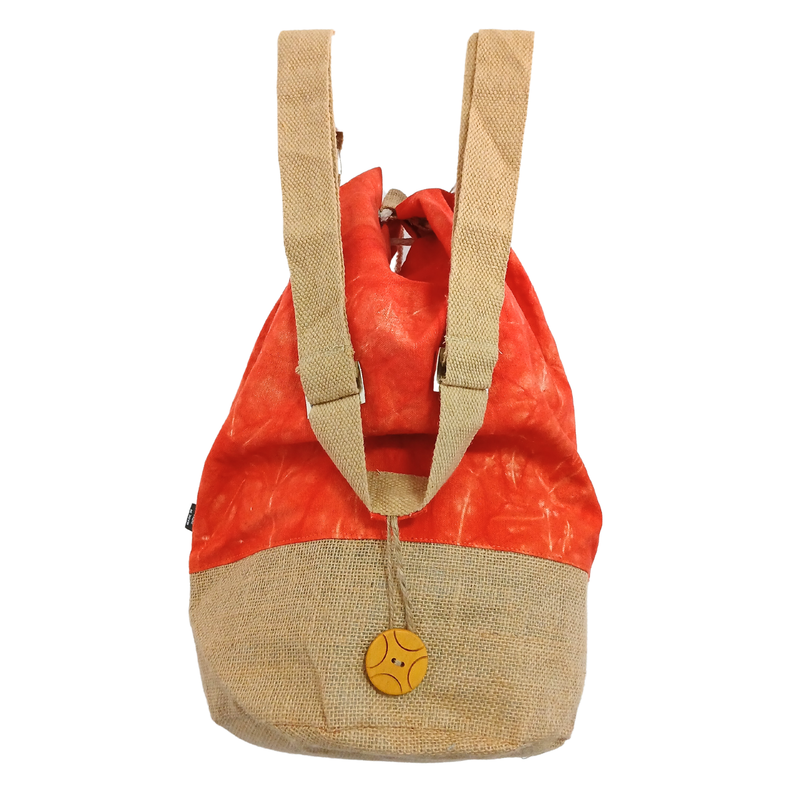 Sac à dos 100 % naturel - Orange effet délavé - Main de Namaste
