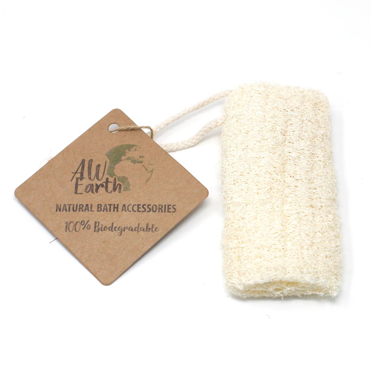 Esfoliante natural de lufa com corda - 5" - 12,7 cm