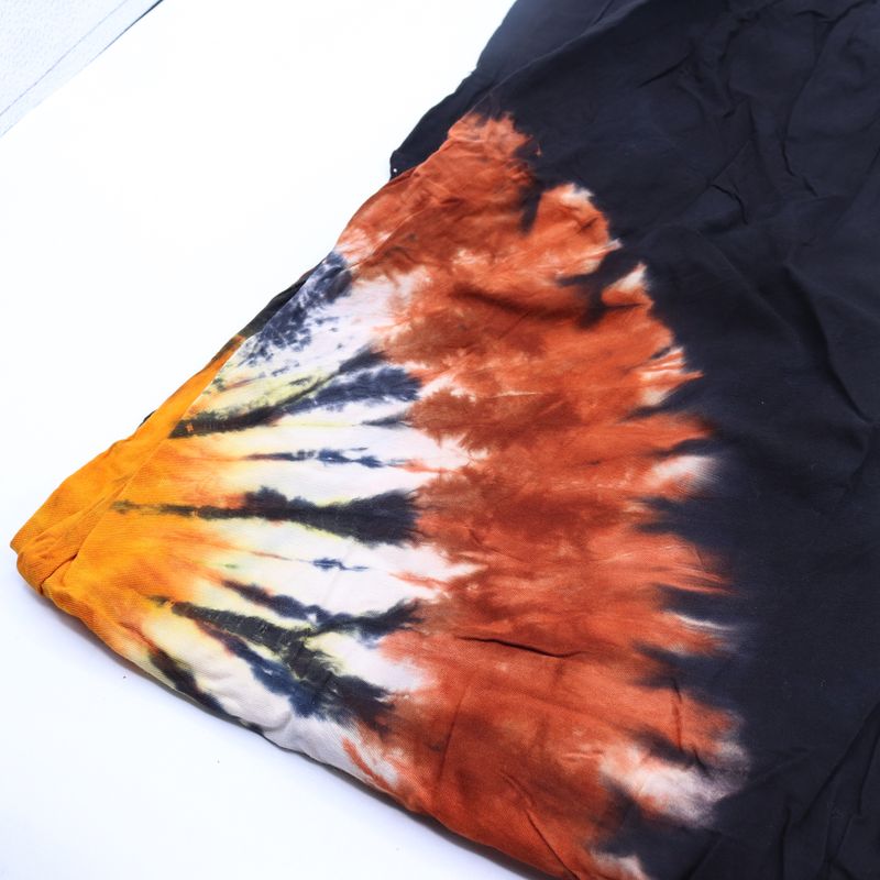 Japanese Style Lounge Pants - Large -Black Chocolate / Orange