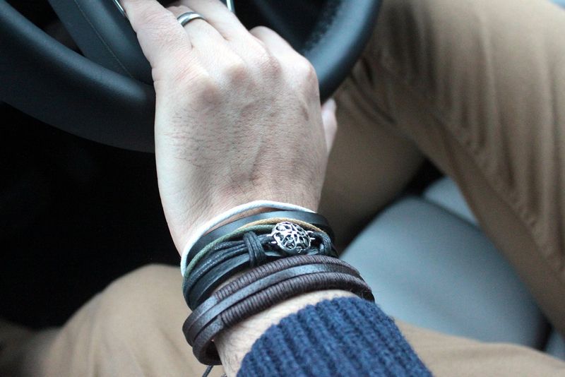 Set de Bracelet pour Homme - Vert & Naturel (assortis)