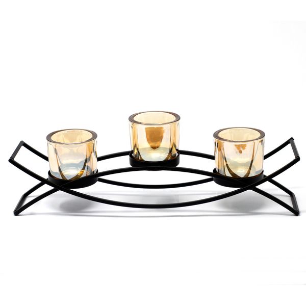 Bougeoir Votif en Fer - 3 coupes Zen