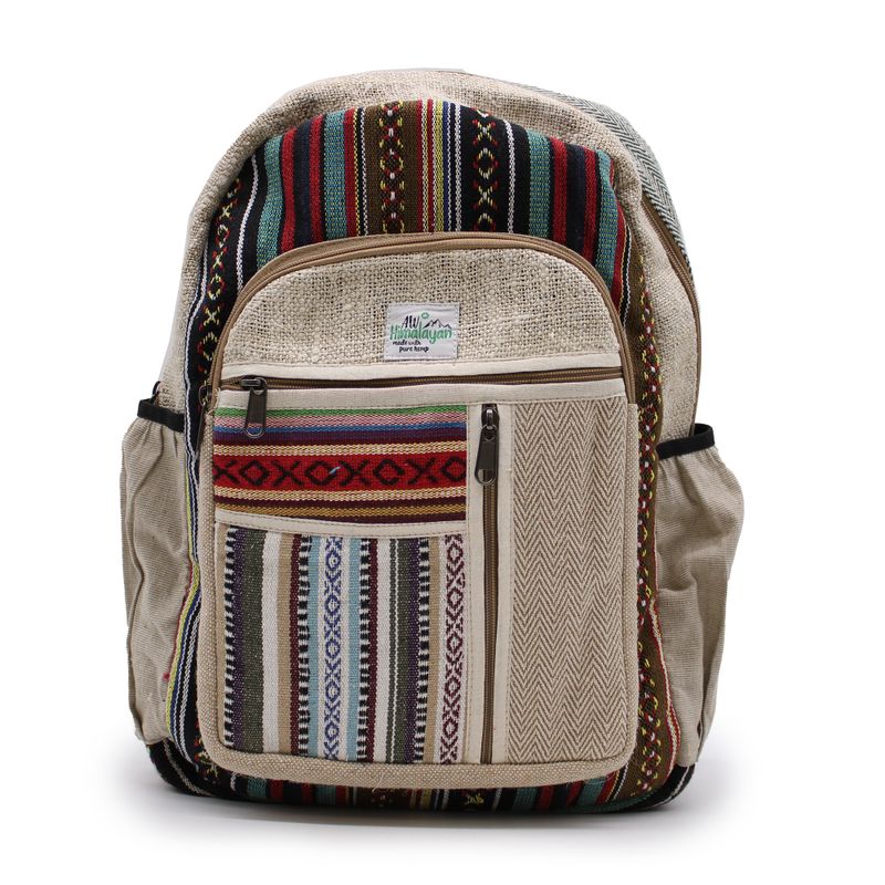 Grand Sac à Dos en Chanvre - Style Zips Droites