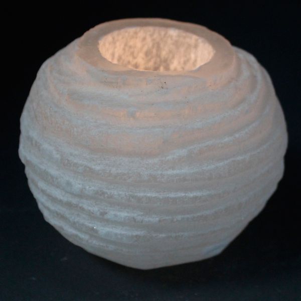 Bougeoir Sélénite  Flocon - 8 cm