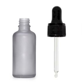 Sticlă Mată Gri Cu Pipetă Neagră, 30ml