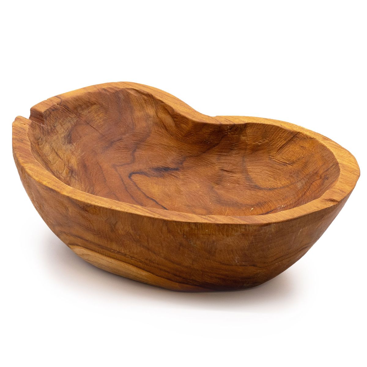 Fruteira natural em madeira de teca - 31x22x8cm