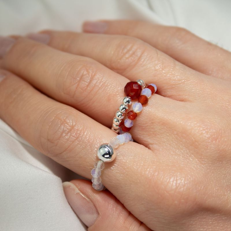Ring Sets Nymph Spirit Gemstone - Blood Moon