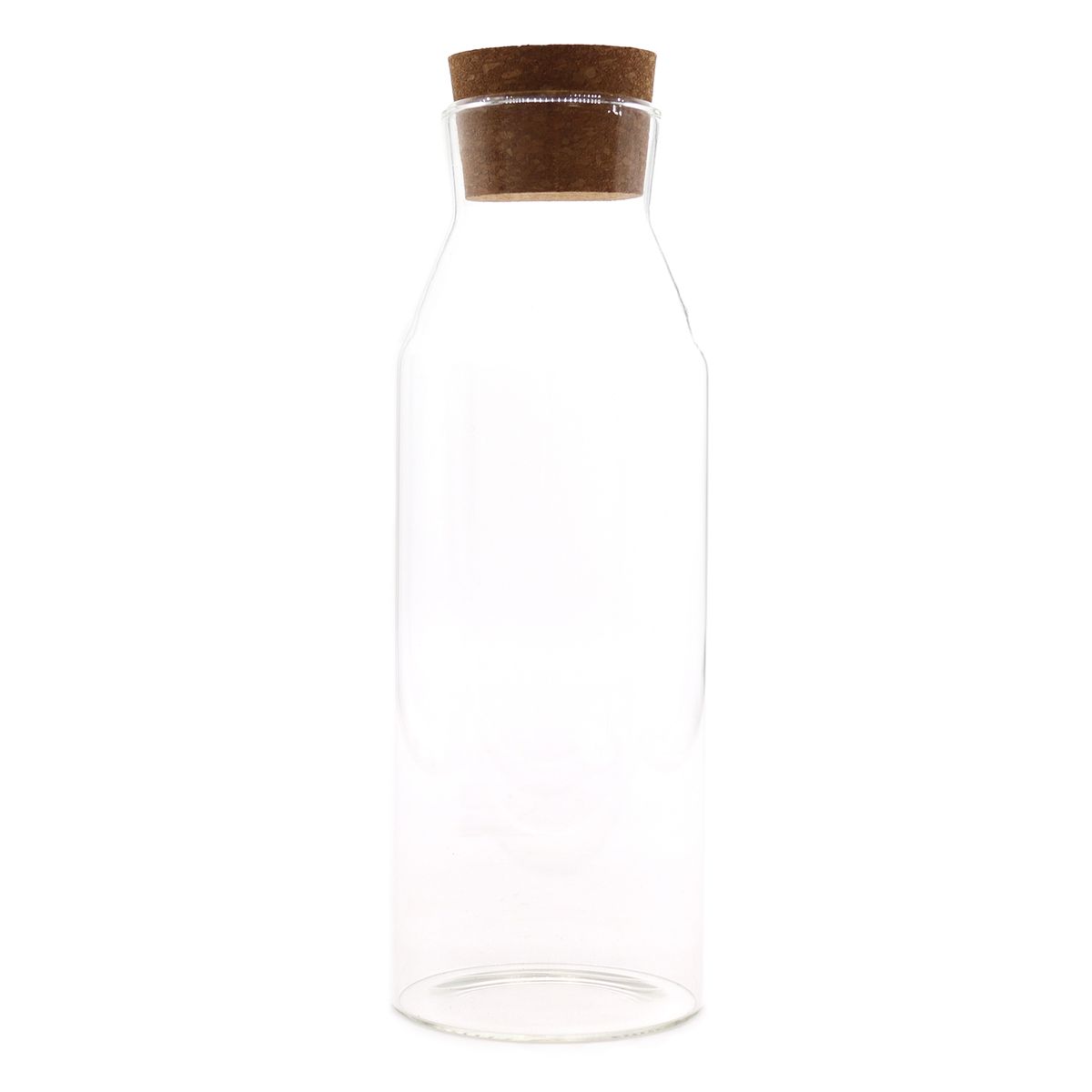 Frasco de vidro Cottage com rolha de cortiça - Transparente - 25 cm