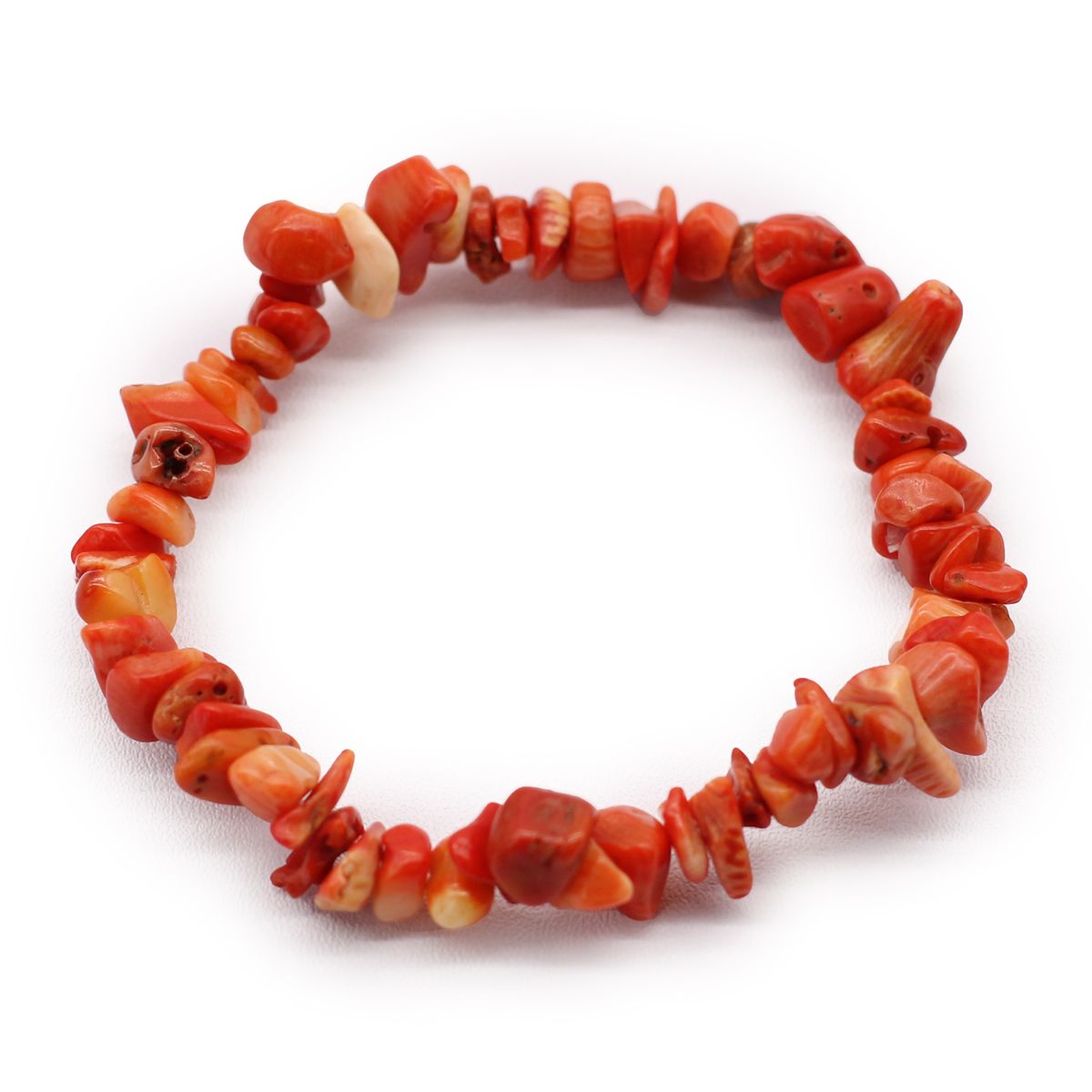 Pulseira com fragmentos de pedras preciosas - Pedra de coralita