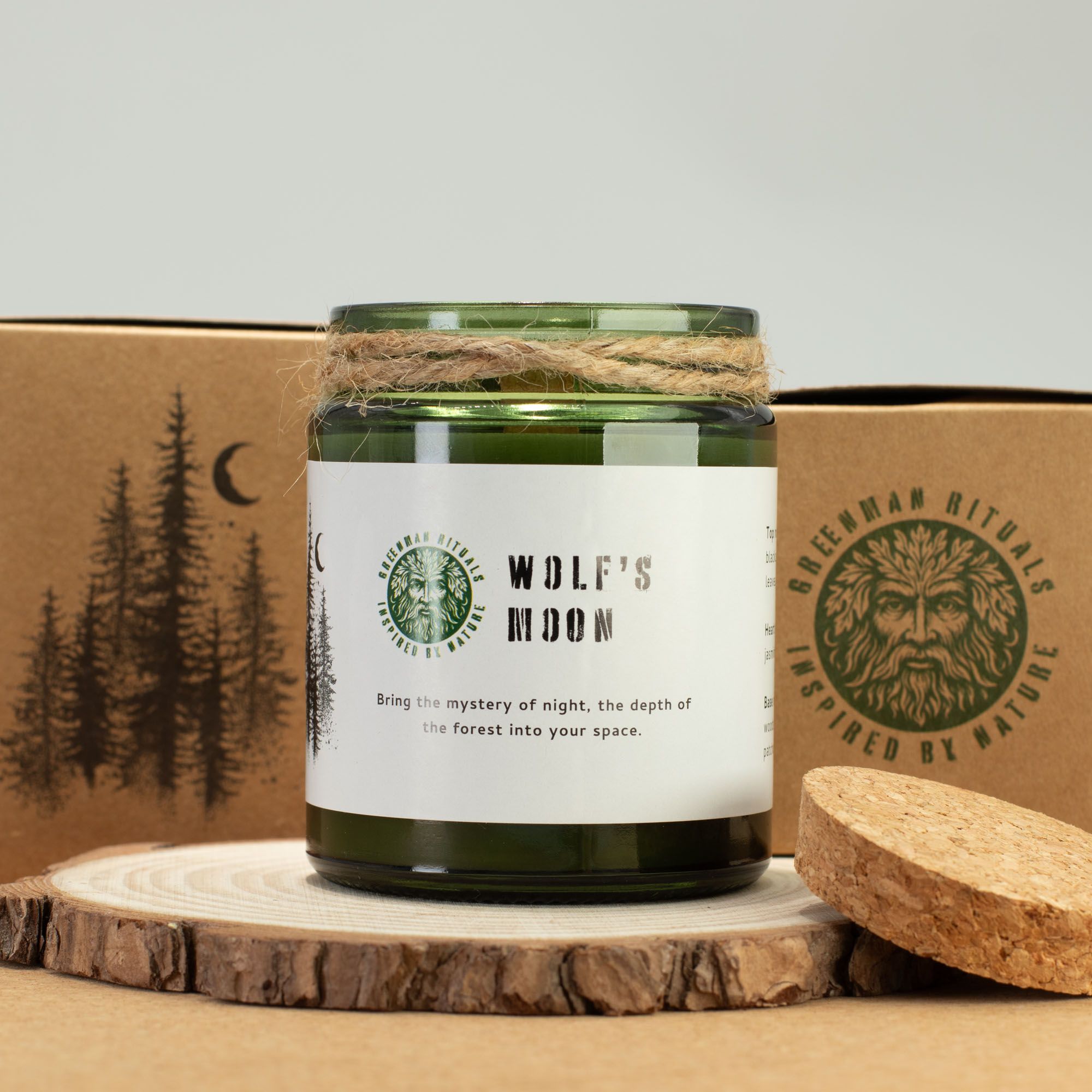 Greenman Woodwick Soy Candle - Wolf's Moon