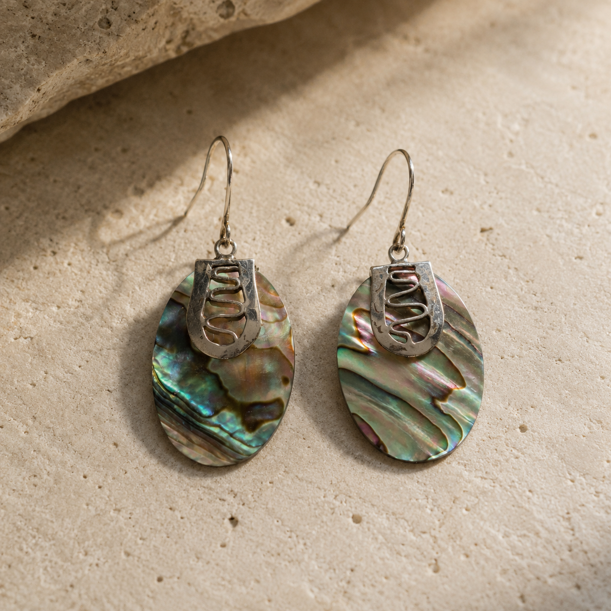 Boucles d'Oreilles en Coquillage & Argent 925