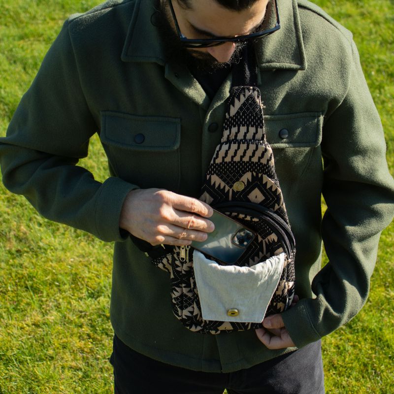 Sacs Jacquard naturels - Artisans du Désert - Bandoulière
