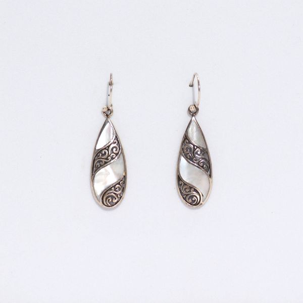Shell & Silver Earrings - Teardrop- MOP