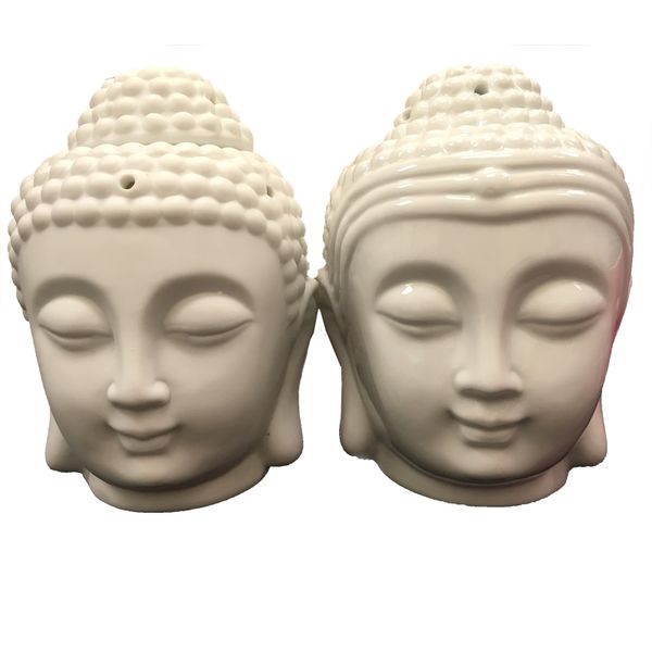 Brûleurs à huile - design fantaisie Brûleur à huile tête de bouddha - Blanc