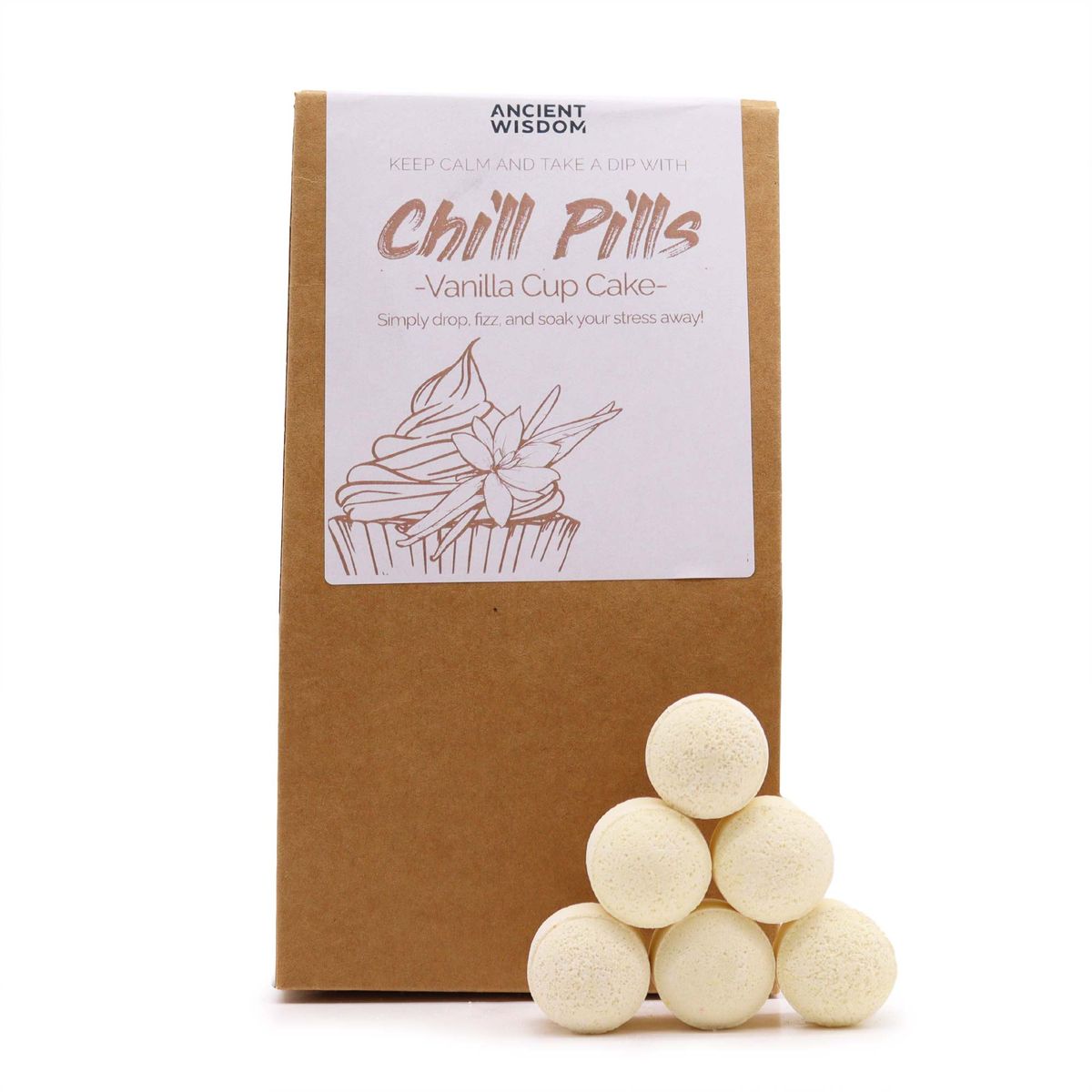 Pacote de presente Chill Pills 350 g - Cupcake de baunilha