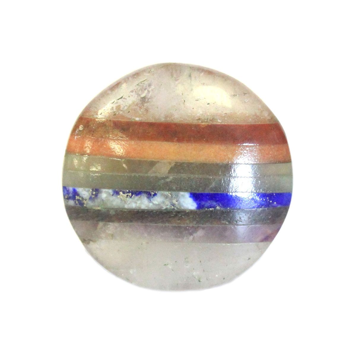 Pedra de cristal em forma de palma com chakras 45 mm