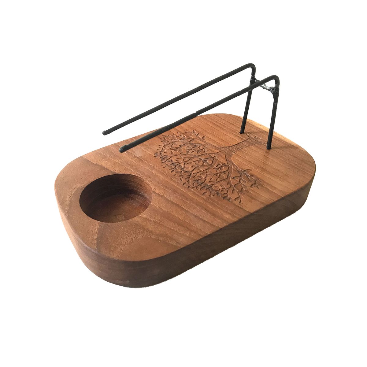 Queimador de Pau santo - Madeira de teca - Design Árvore da Vida