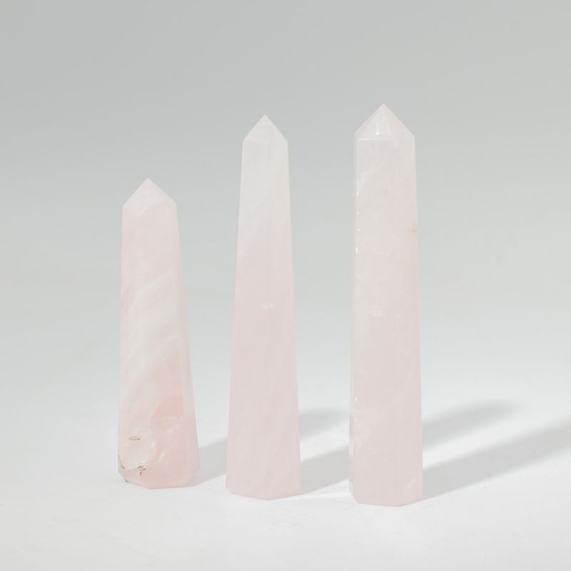 Punta obelisco de seis caras de piedra preciosa aprox. 11 cm - cuarzo rosa