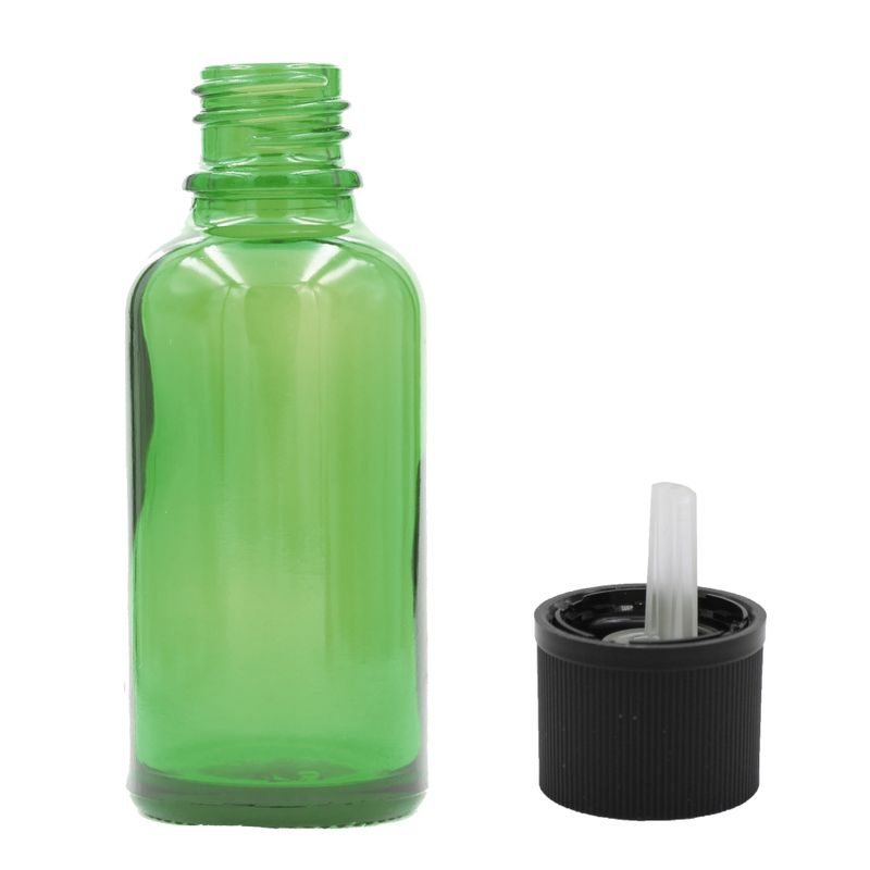 100ml Zelená Skleněná Lahvička - Bez Uzávěru
