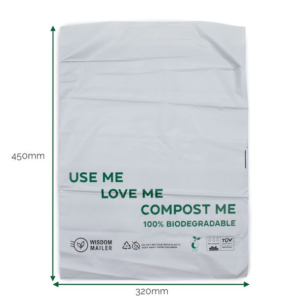 100% biologiskt nedbrytbara fraktkuvert (320x450 mm)