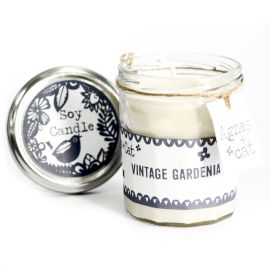 Lumânări din Ceară de Soia în Borcan 220g - Vintage Gardenia