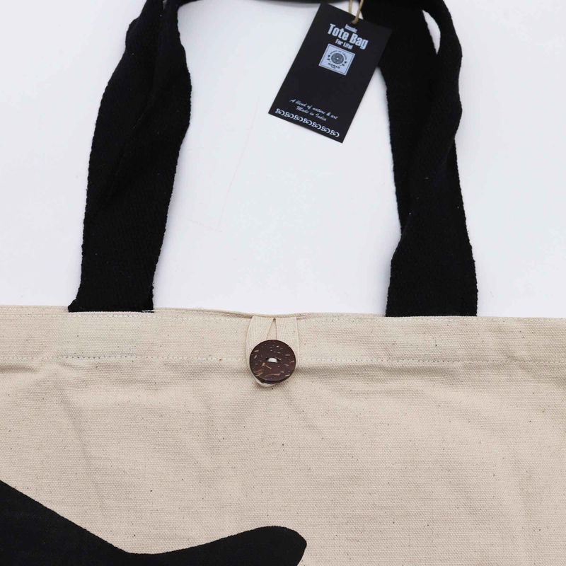 Iconic Classic Tote Bag - Black Cat - Natural 10oz (36x43x10cm)