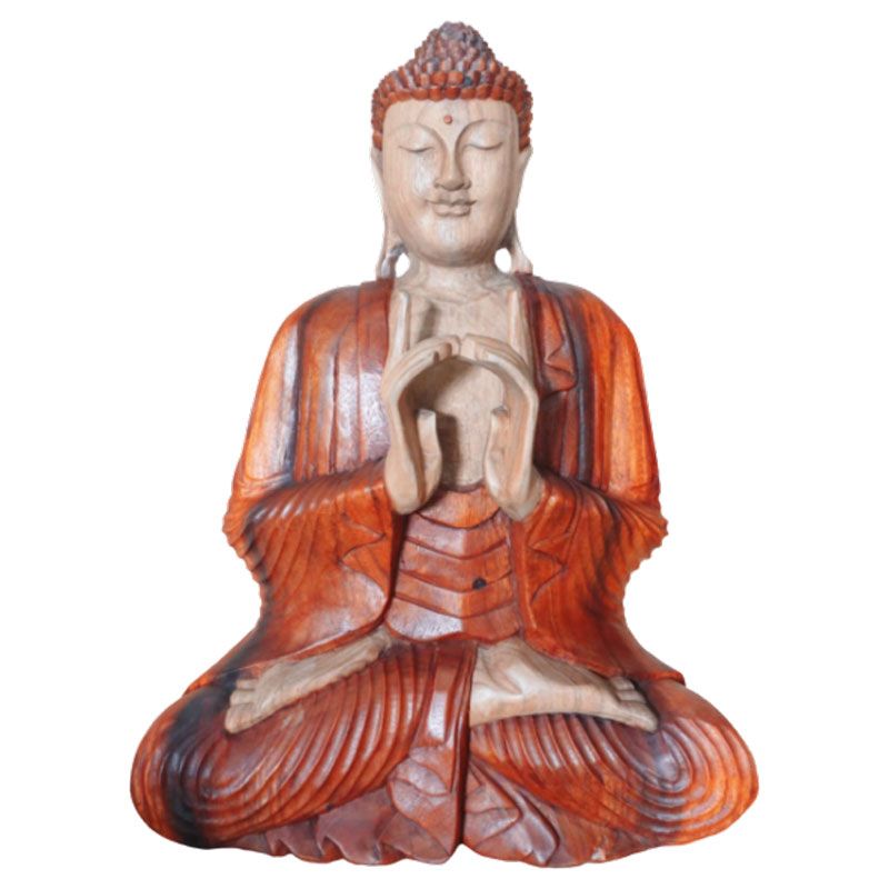 Estátua de Buda Esculpida à Mão - 60 cm Duas Mãos