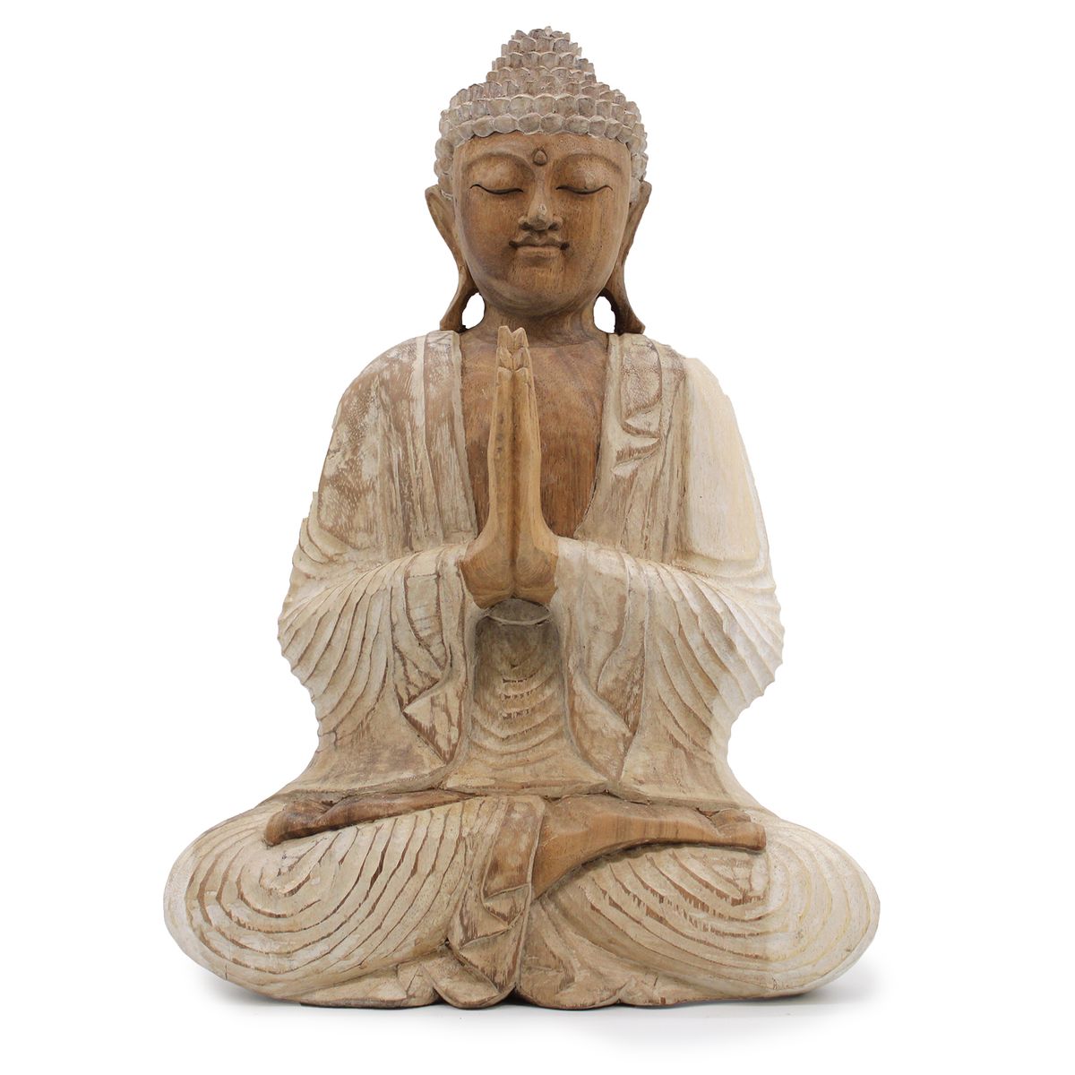 Estátua de Buda caiada - 40 cm Bem-vindo