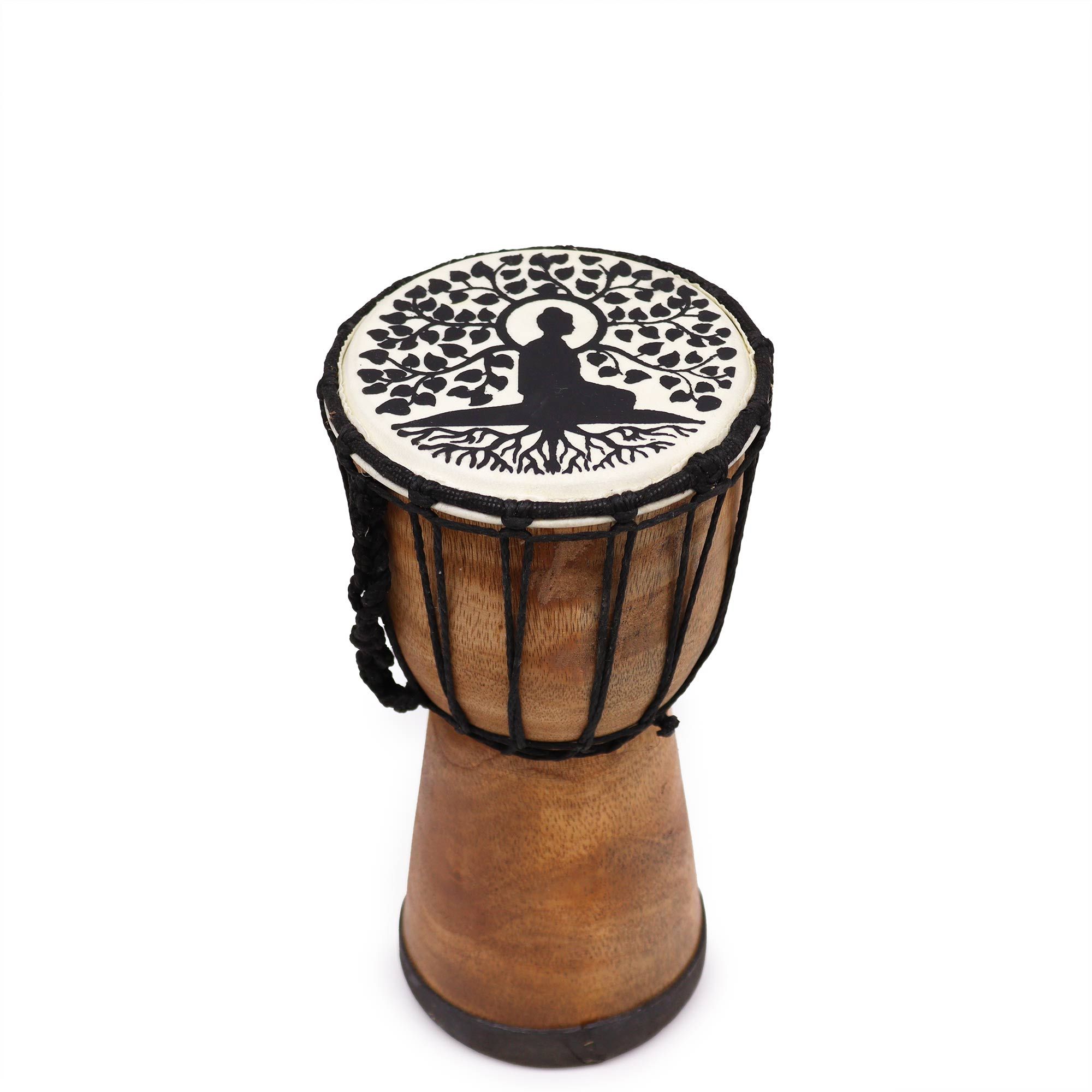 Tambor de Djembe de Topo Largo Feito à Mão - 25cm