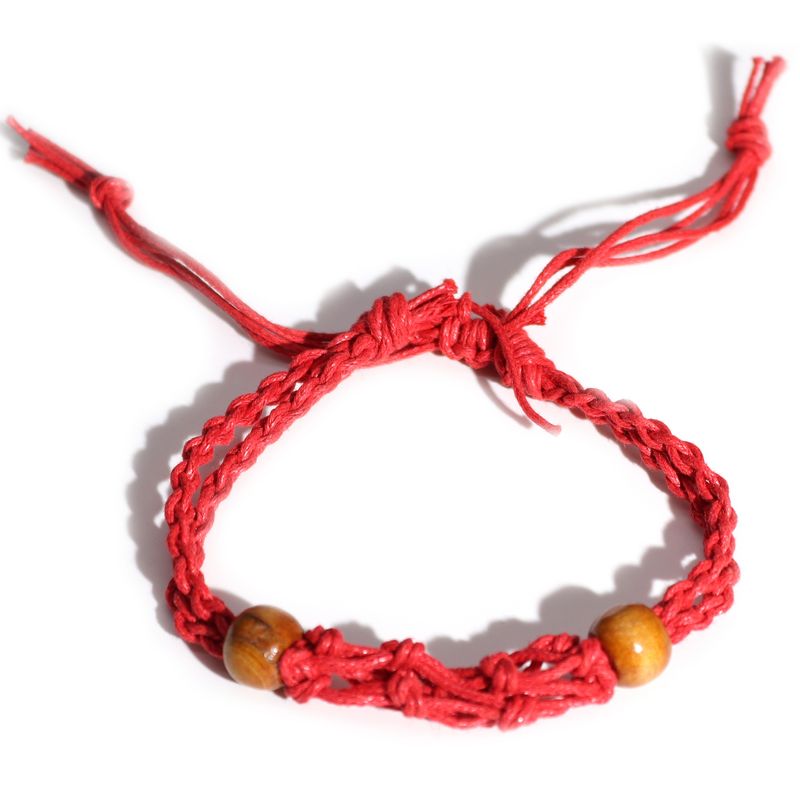 Bracelet en cordon pour  pierres précieuses 20-28 cm/7,8-11 pouces - Rouge