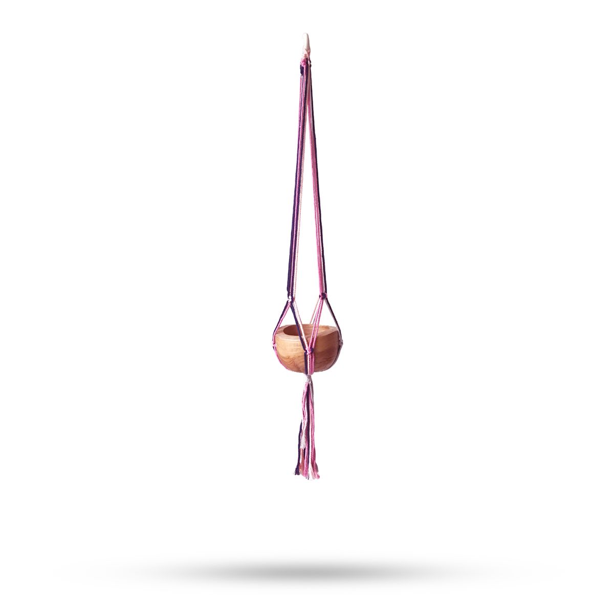 Vaso de Macramé Clássico - Tons Pastel Sala Med Pot