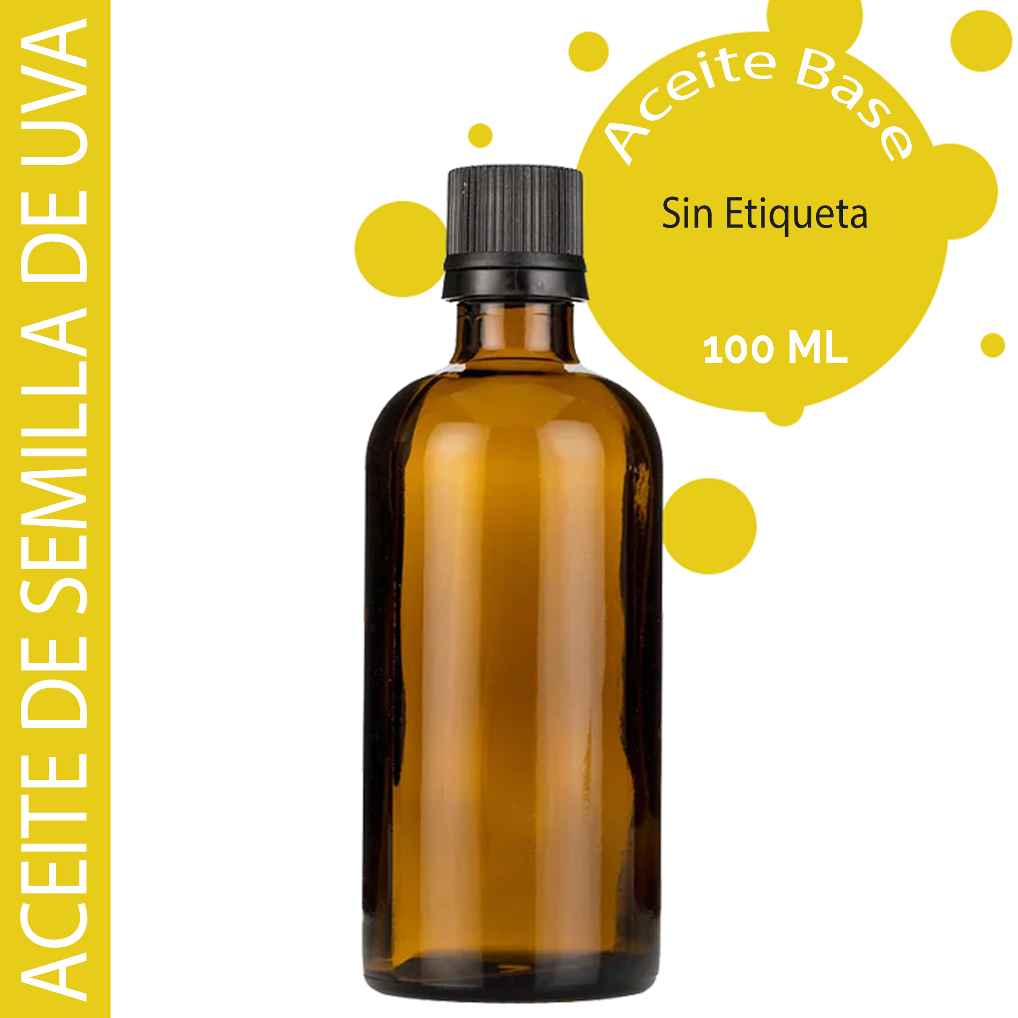 Aceite Base de Semilla de Uva - 100ml - Sin etiquetar